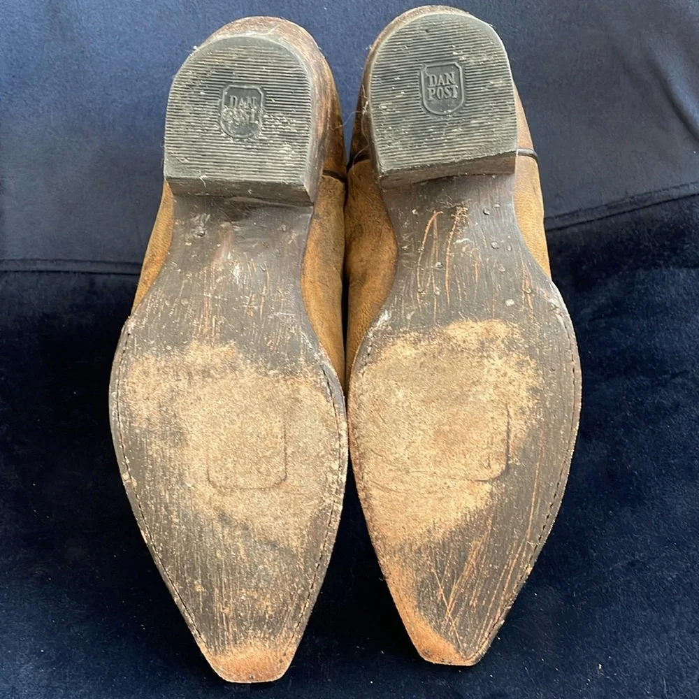 Dan Post Women Brown Leather Cowboy Booties size 7.5 - Picture 9 of 10